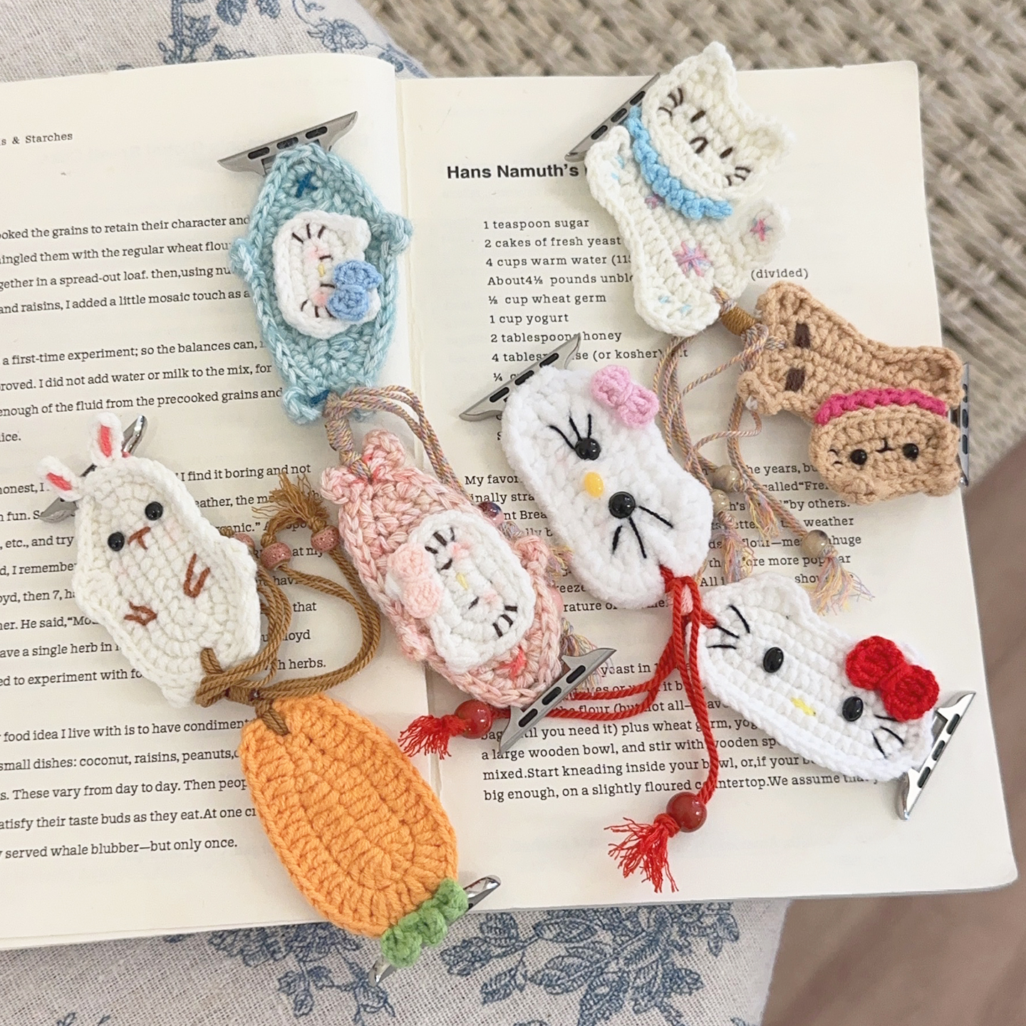 毛线手工猫咪针织GT5适用华为GT6手表watch4pro表带苹果S11高级感 - 图0