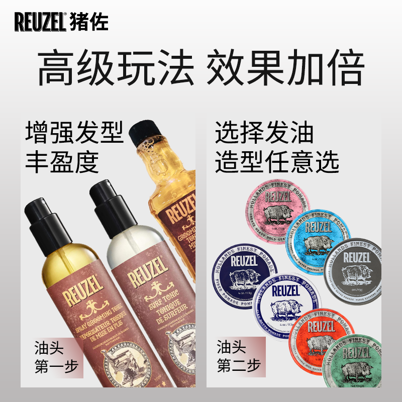 REUZEL荷兰猪运损水基发油发泥油基发油113克打底液头发造型产品 - 图2