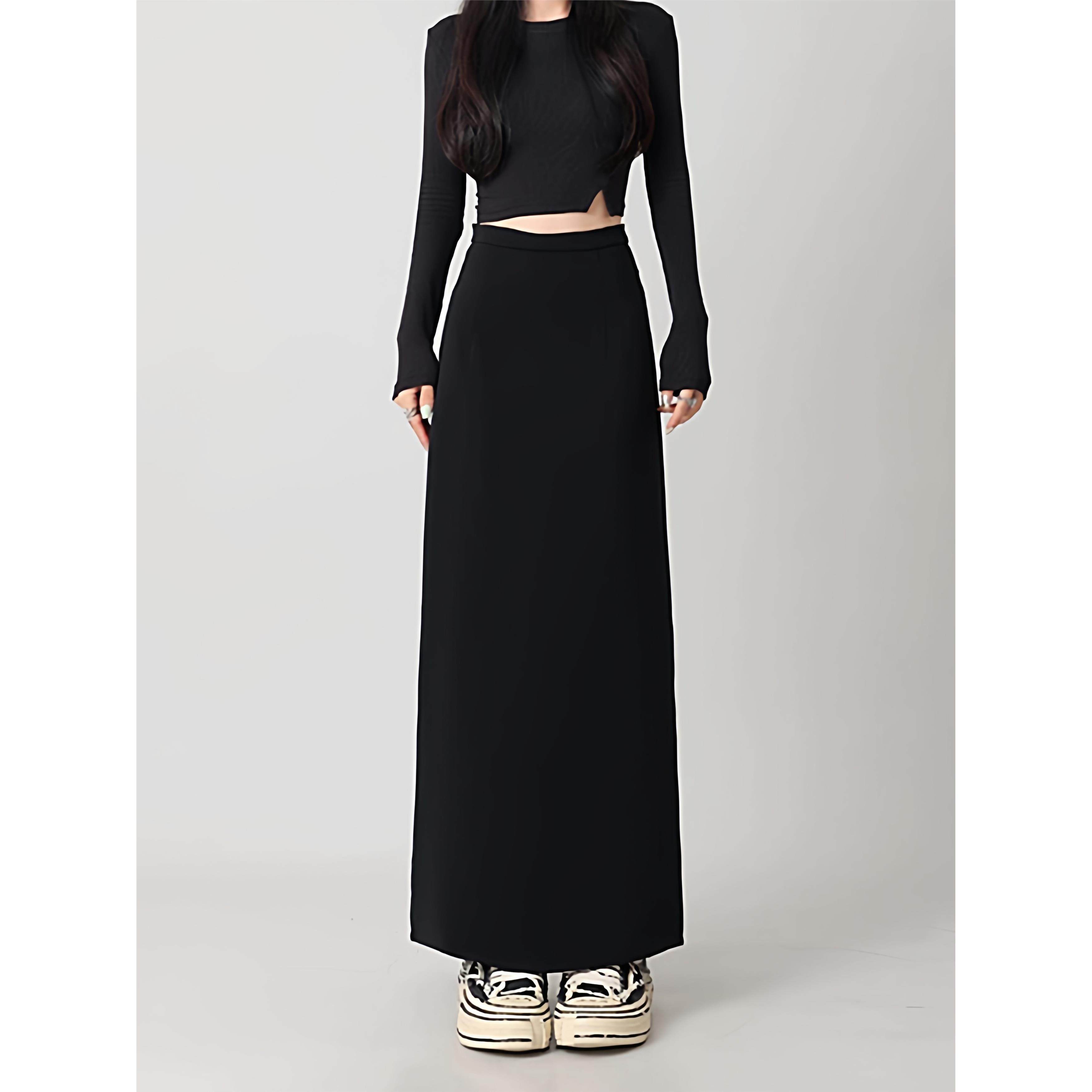 巨好看的大码黑色毛呢款半身裙女胖妹妹高腰mm显瘦后开叉直筒长裙,淘宝优惠券,粉丝福利购,淘宝优惠卷