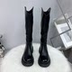Genuine leather long boots 2025 high tube knight boots waterproof