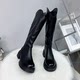 Genuine leather long boots 2025 high tube knight boots waterproof