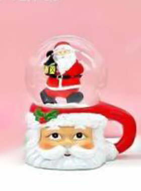 圣诞节水晶球儿童礼物小摆件圣诞发光树脂玻璃球圣诞礼品装饰用品