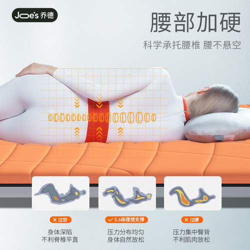 乔德5D温感护腰床垫可折叠硬垫榻榻米垫子孕妇儿童床垫腰突专用 - 图0