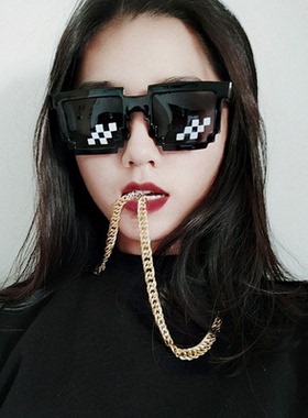 儿童搞怪马赛克眼镜网红像素拍照表演墨镜男童女童遮阳宝宝太阳镜