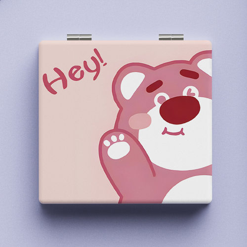 可爱小动物系列化妆镜便携式双面镜可折叠方形小镜子翻盖随身镜子 - 图3