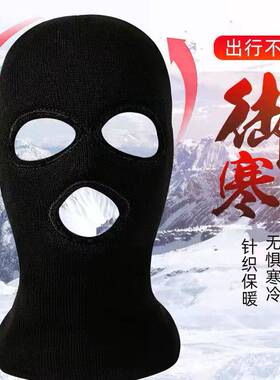 摩托车骑行头套冬季男士针织加绒