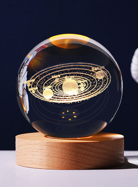 《星辰大海》摆件银河发光水晶球小夜灯卧室气氛灯小夜灯摆件生日
