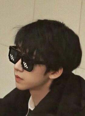 ins墨镜女韩版圆脸马赛克太阳镜遮阳眼镜男学生潮流蹦迪装酷黑色