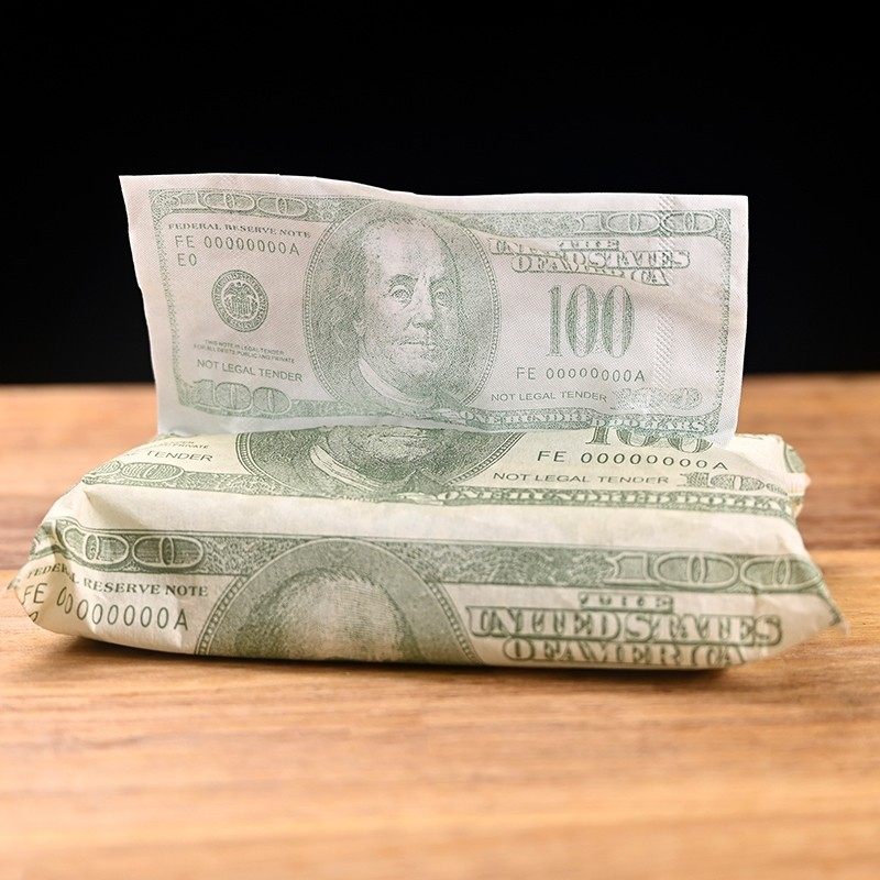 美元抽纸美金印花原木浆餐巾纸美式纸巾手帕纸美金卫生纸礼物便携,淘宝优惠券,粉丝福利购,淘宝优惠卷