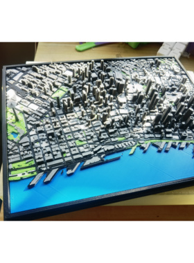 西雅图微缩城市模型3d打印摆件装饰礼品礼物客厅办公桌面