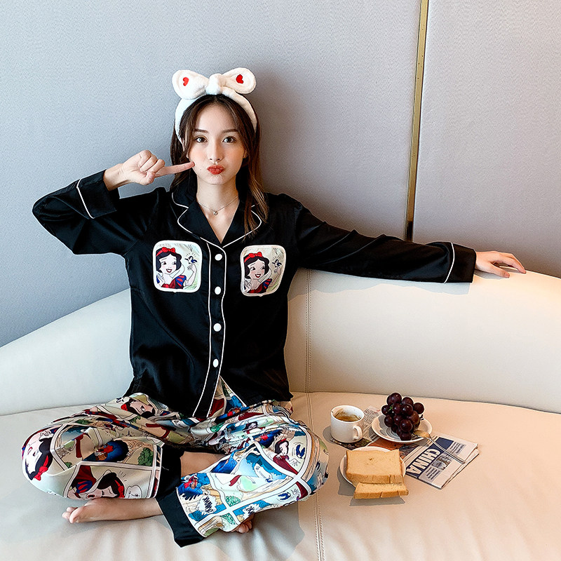 公主冰丝春秋长袖日系卡通ins睡衣 HHHHOME睡衣小铺 君君家居服睡衣/家居服套装