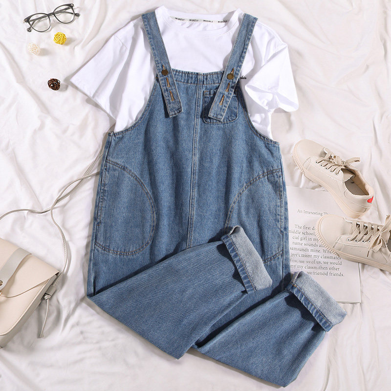 孕妇裤春秋款外穿孕妇背带裤牛仔裤 婴格恩母婴孕妇打底裤