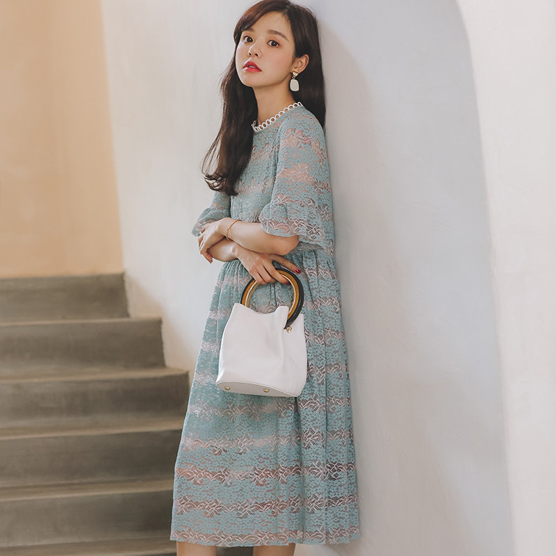 孕妇夏天潮妈夏两件套长款连衣裙 婴格恩母婴连衣裙