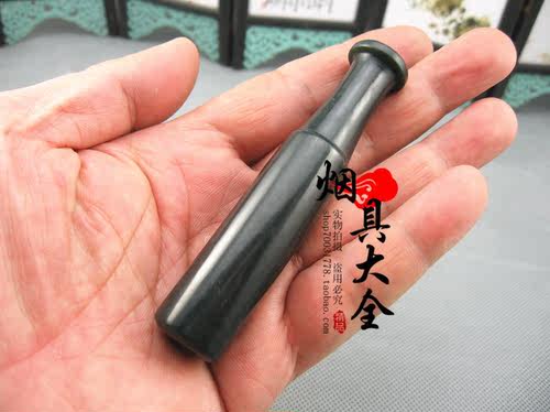 天然和田青玉玉石烟嘴 老式旱烟袋 玉石烟哨 烟枪烟杆烟锅烟斗袋 - 图3