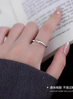 S999纯银莫比乌斯精致戒指设计送男女朋友生日礼物轻奢2025新爆款