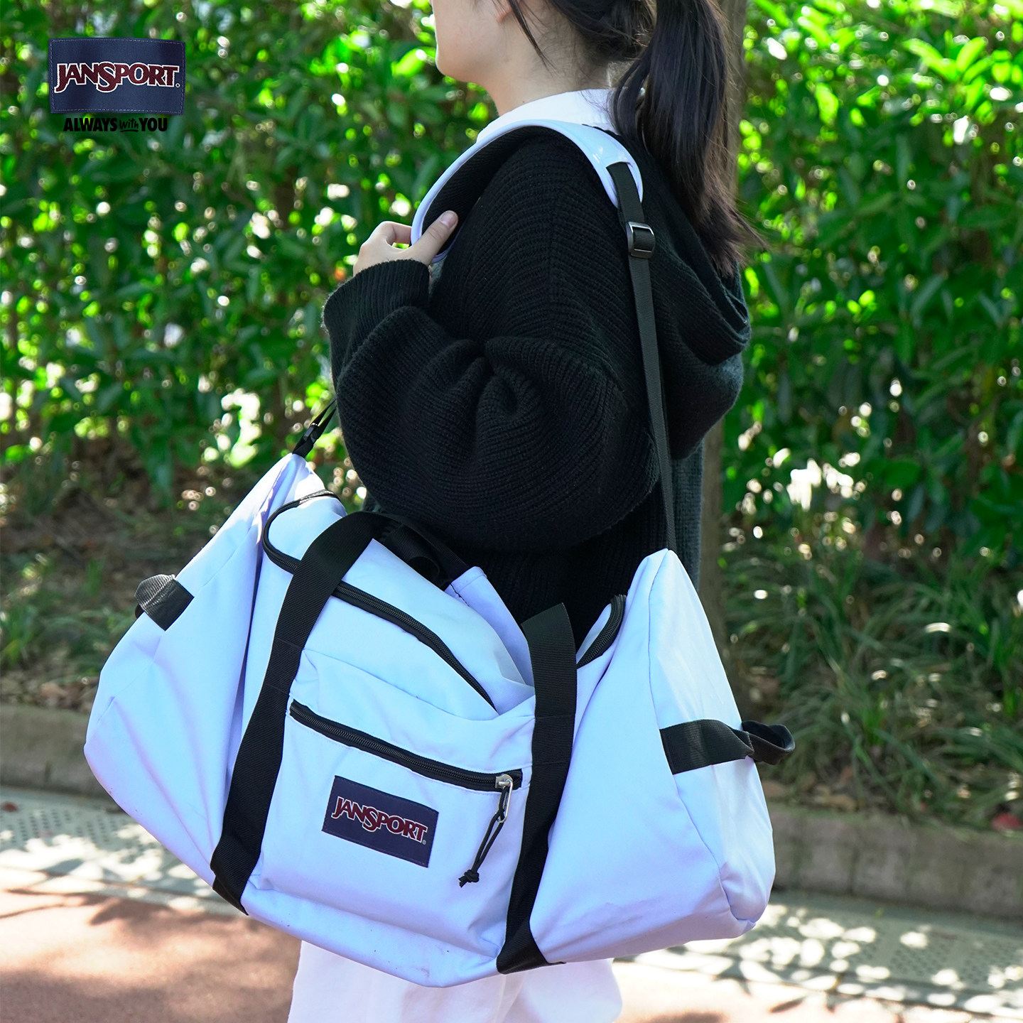 JanSport户外甜酷旅行袋单肩运动斜挎包