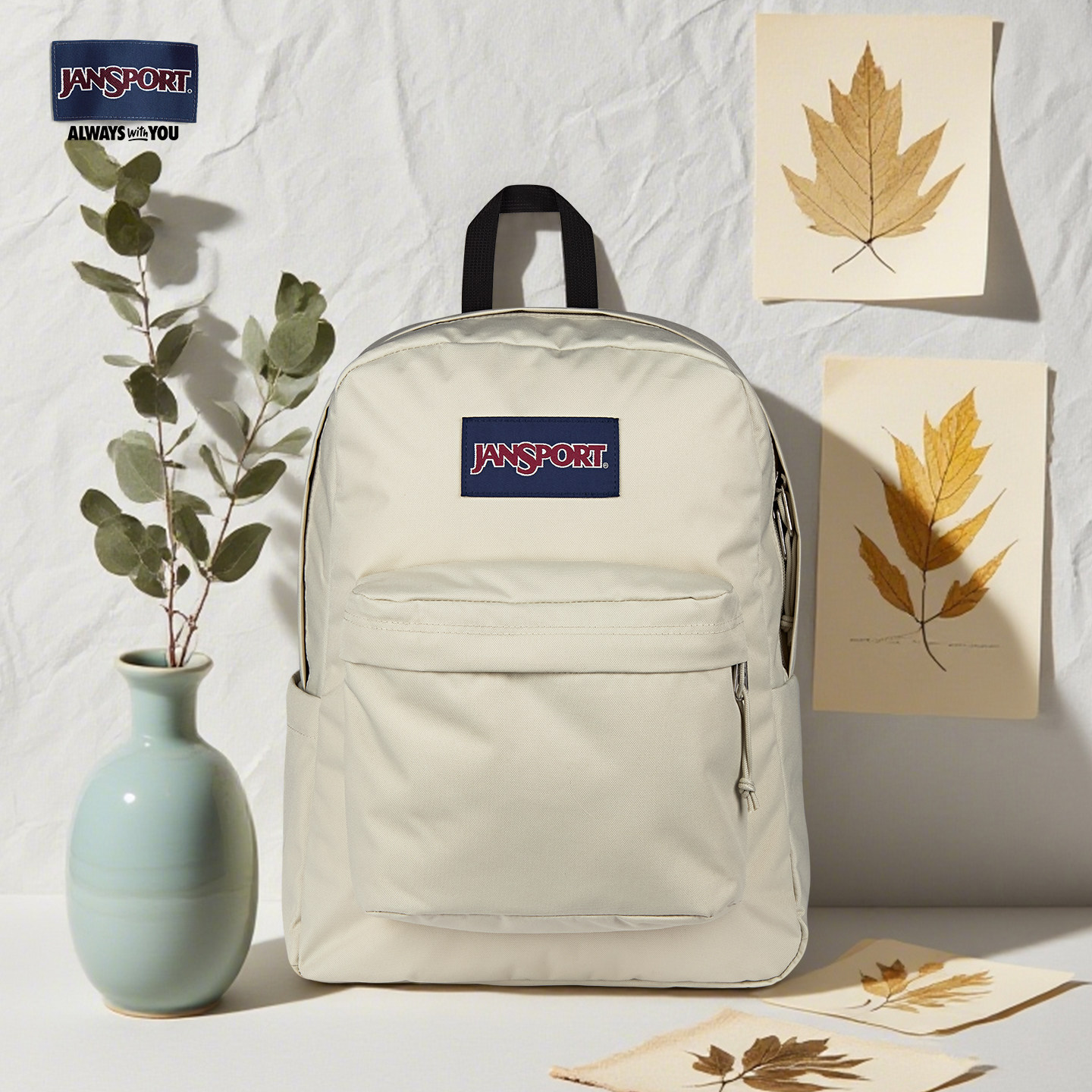 JanSport初高学生书包双肩包百搭款简约时尚轻便质感灰奶漾背包,淘宝优惠券,粉丝福利购,淘宝优惠卷
