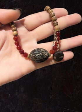 24乘18m达拉干虫漏沉配4m柬埔寨一线黄油沉配南红吊坠项链毛衣链