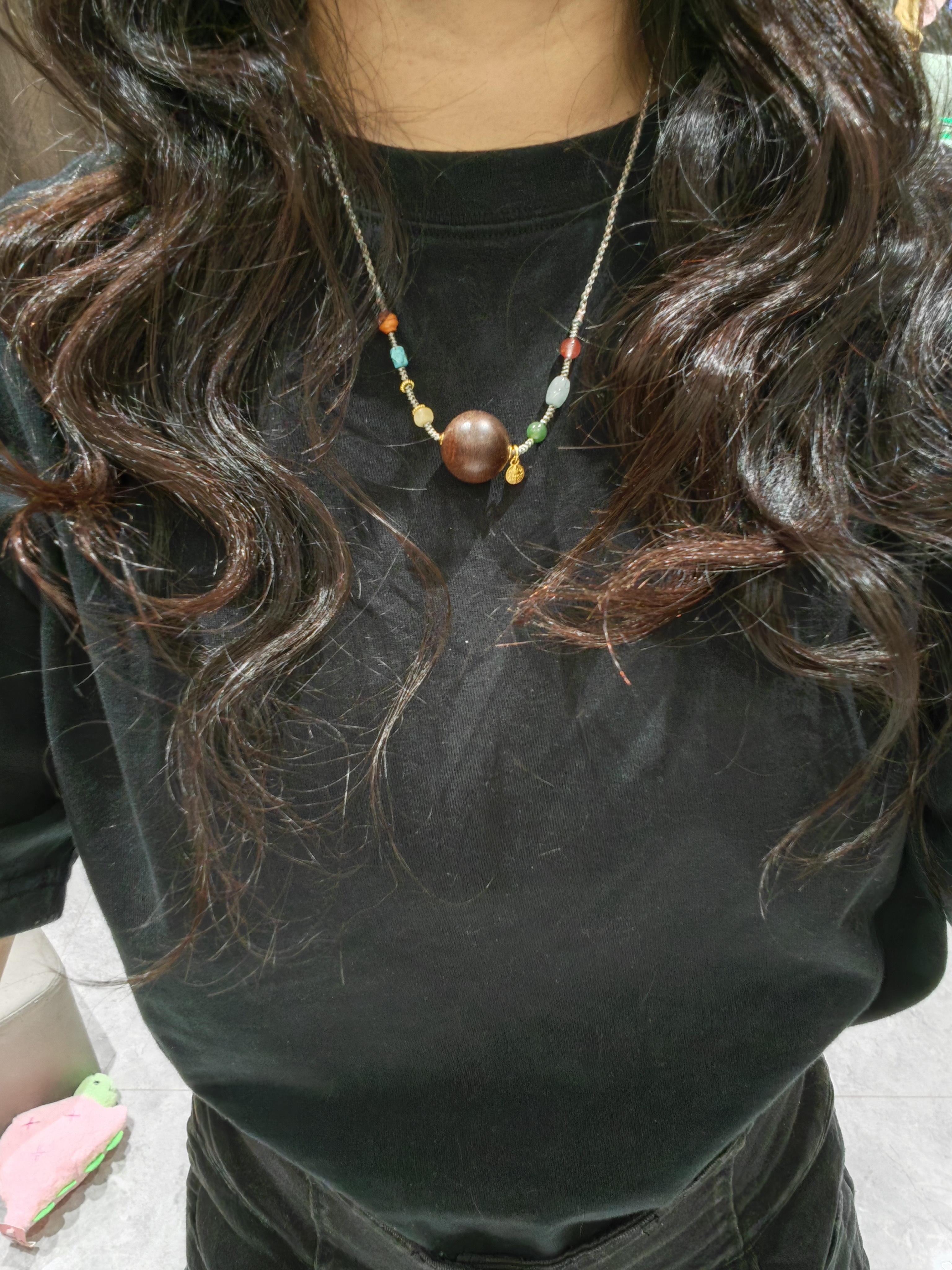 20m富森红土沉配孟松南红蓝水和田玉蜜蜡吊坠项链毛衣链 - 图3