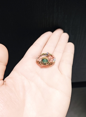 5m飘花非洲翠配纯手编皇冠戒指120斤以内可带