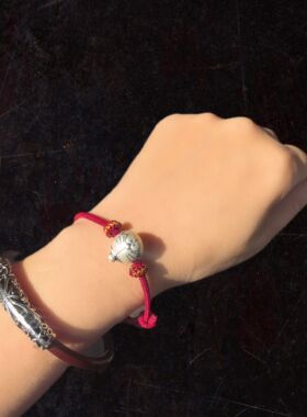 999足银硬银叮当猫哆啦A梦红绳款手绳