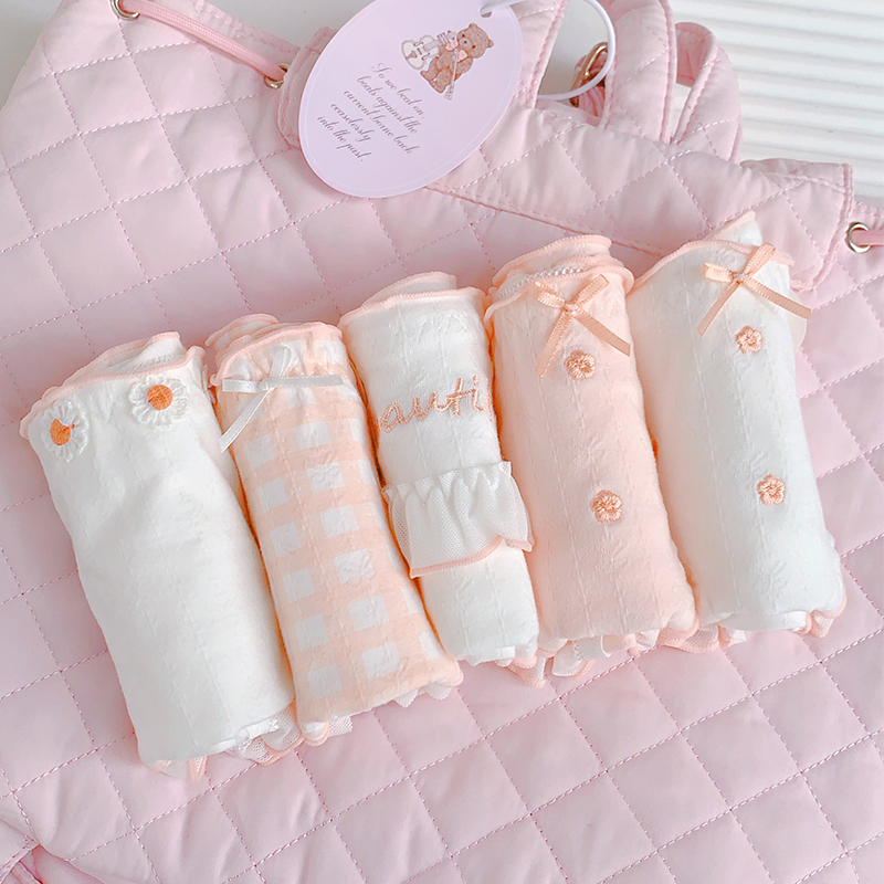 「落樱甜筒」纯棉内裤女2025新款少女A类棉粉色10A抑菌可爱三角裤,淘宝优惠券,粉丝福利购,淘宝优惠卷