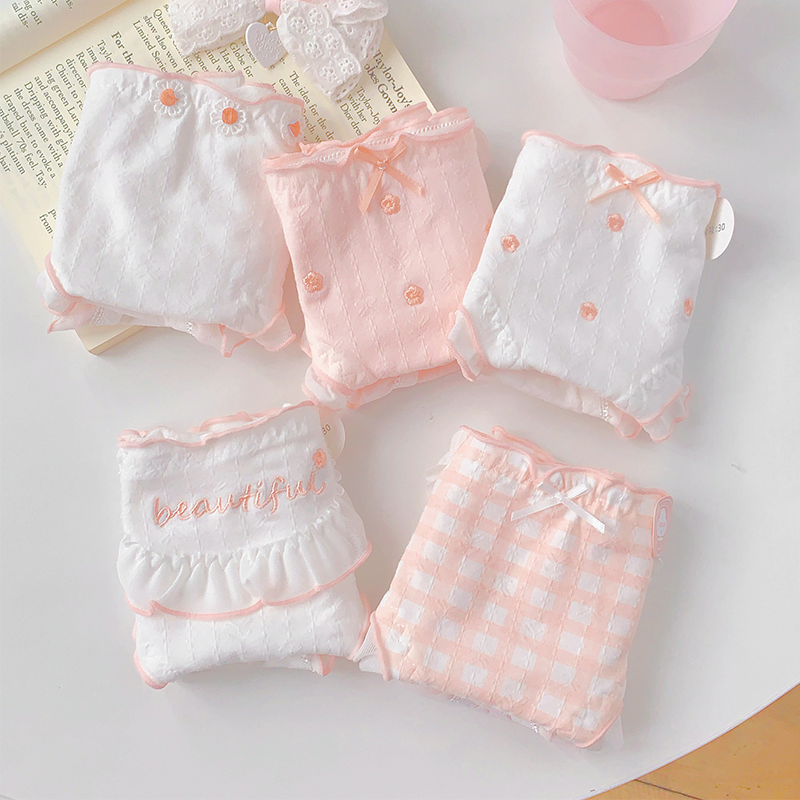 「落樱甜筒」纯棉内裤女2025新款少女A类棉粉色10A抑菌可爱三角裤,淘宝优惠券,粉丝福利购,淘宝优惠卷