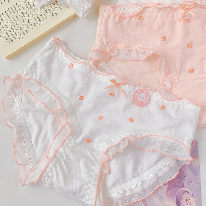 「落樱甜筒」纯棉内裤女2025新款少女A类棉粉色10A抑菌可爱三角裤,淘宝优惠券,粉丝福利购,淘宝优惠卷