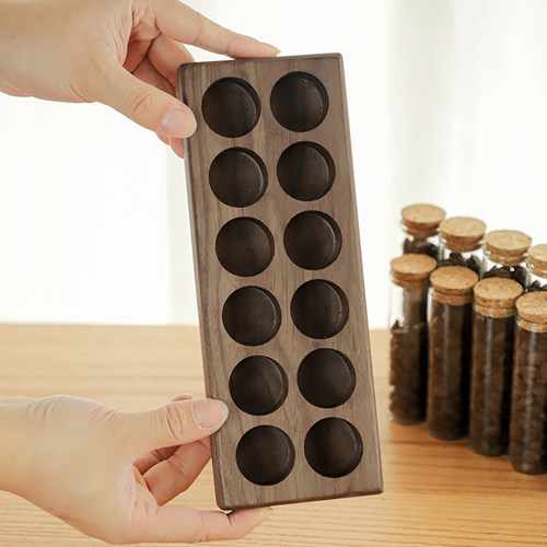 创意咖啡豆保存罐分装试管玻璃瓶展示架咖啡粉保存收纳储存密封罐 - 图2