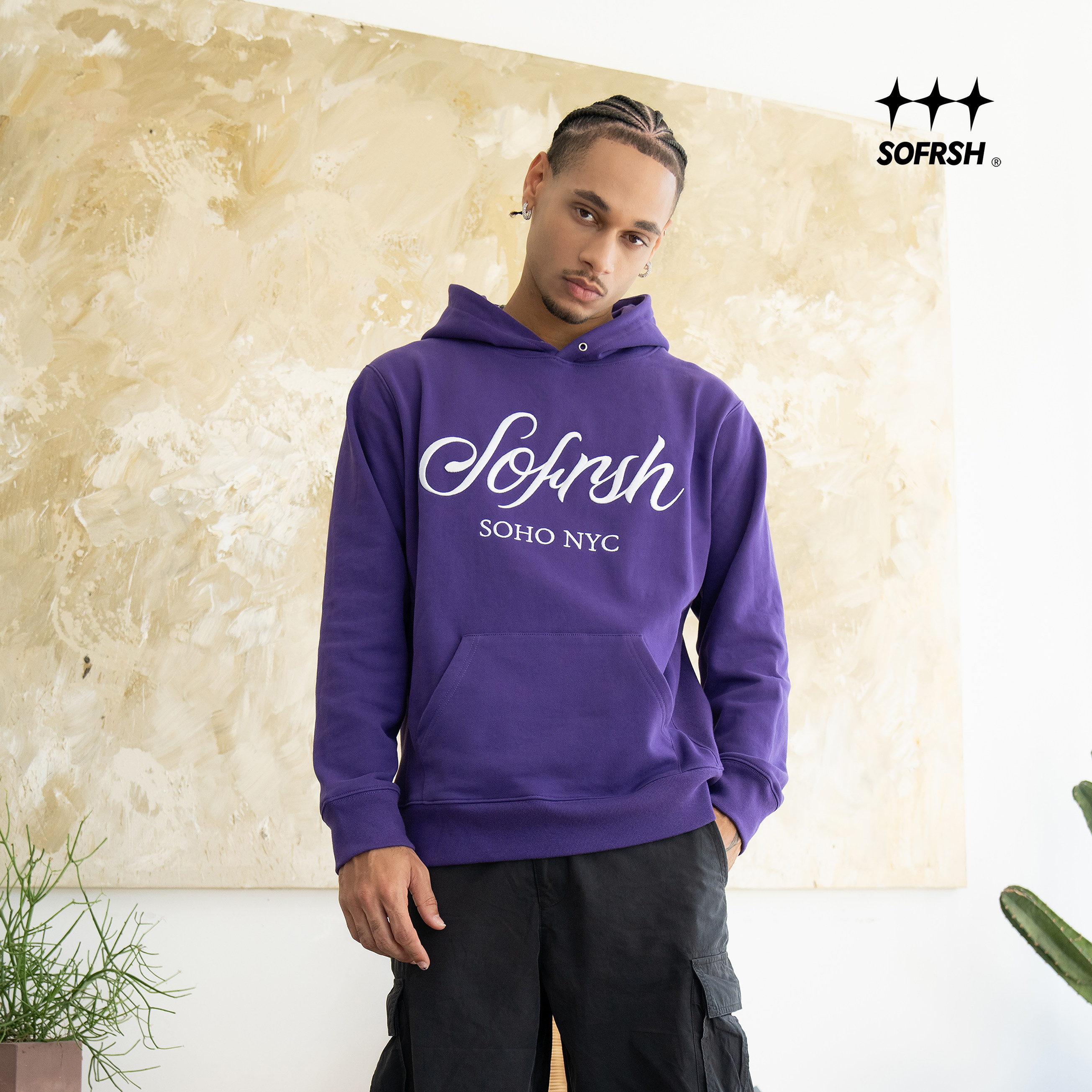 SOFRSH美式重磅刺绣帽衫宽松字母连帽上衣潮牌卫衣秋冬2025新款 - 图3