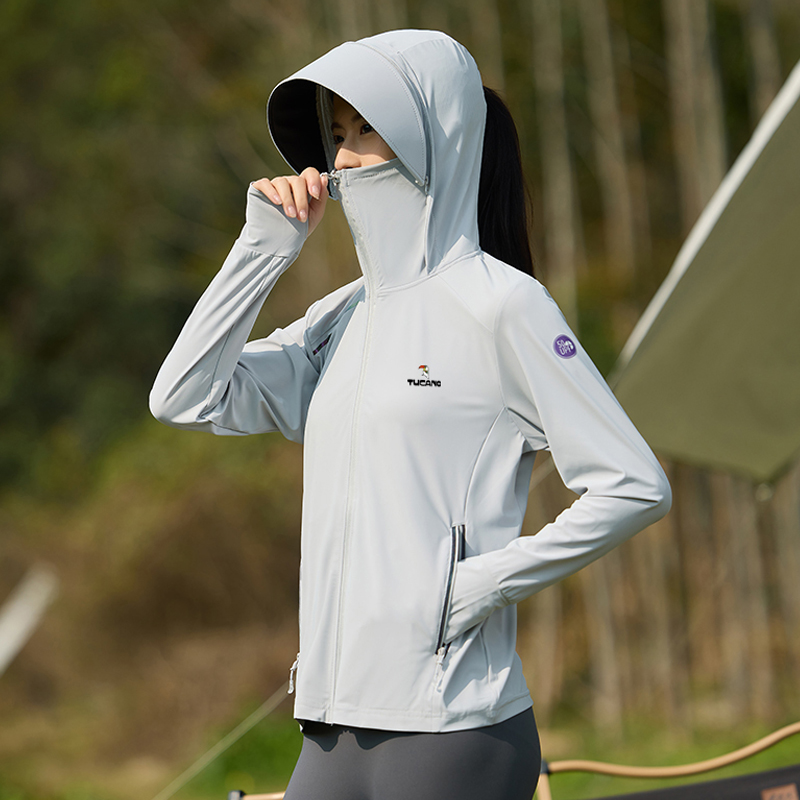 啄木鸟冰丝防晒衣女2025新款夏季防紫外线薄款大帽檐防晒服外套男 - 图2