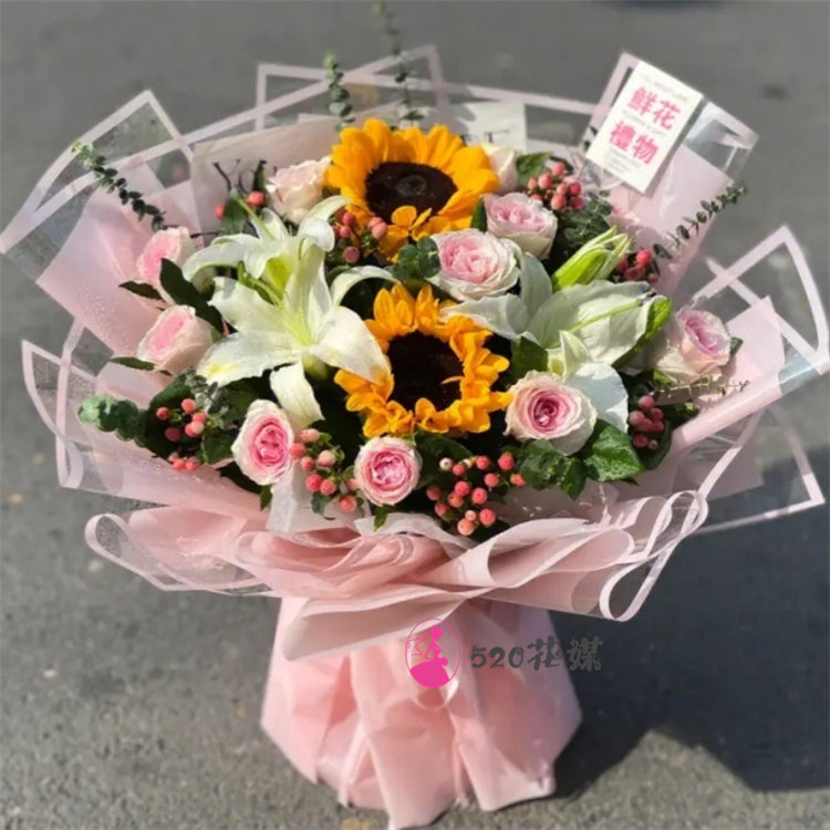 临沂市郯城沂水县兰陵县费县同城鲜花店父亲节向日葵送同事男朋友