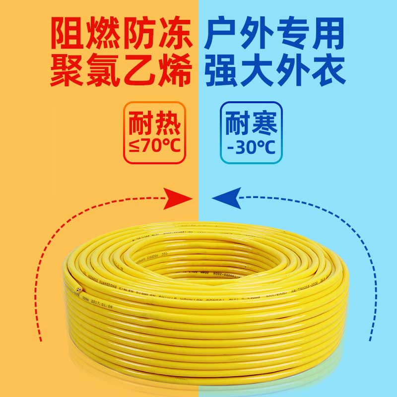阳谷绿灯行防冻电源线国标1.5 2.5平方TYZ二芯软电线电缆线护套线 - 图0