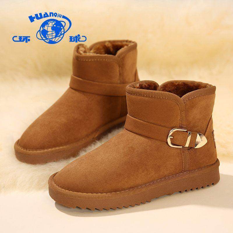 环球短筒雪地靴女冬季休闲百搭爆款棉鞋加绒保暖学生平底短靴子潮,淘宝优惠券,粉丝福利购,淘宝优惠卷