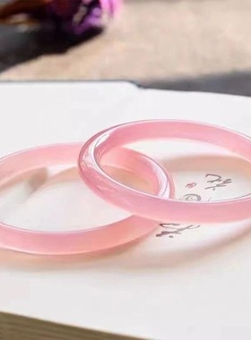 玉髓粉红佳人美人镯叮当响声清凉