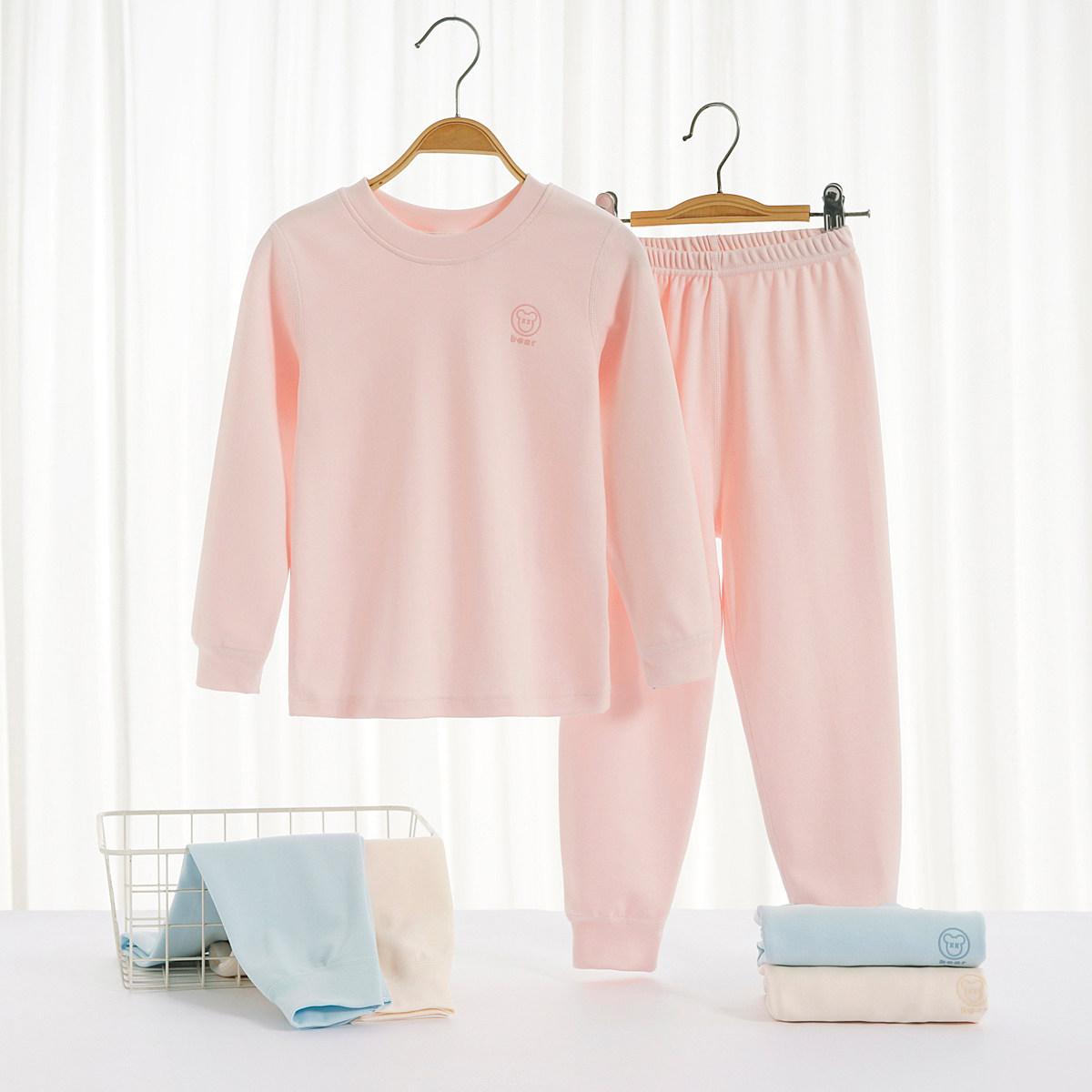 Children's early spring and autumn long-staple cotton bottoming underwear 100-130 sizes for boys and girls autumn clothes and long trousers home clothes set