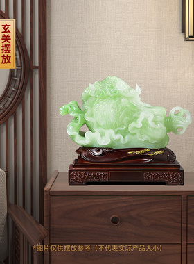 聚善缘百财聚来玉白菜开业摆件