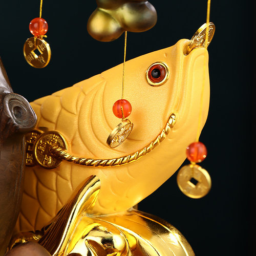 财源广进发财树金龙鱼摆件客厅酒柜收银台装饰品店铺乔迁开业礼物 - 图0