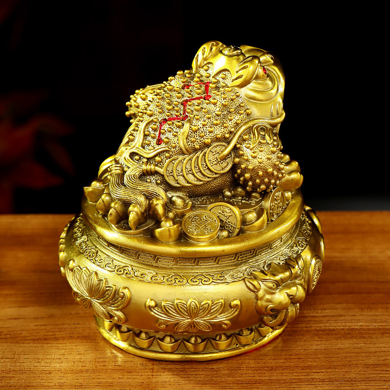 财源广进黄铜金蟾聚宝盆摆件招财客厅办公室蟾蜍装饰店铺开业礼品,淘宝优惠券,粉丝福利购,淘宝优惠卷