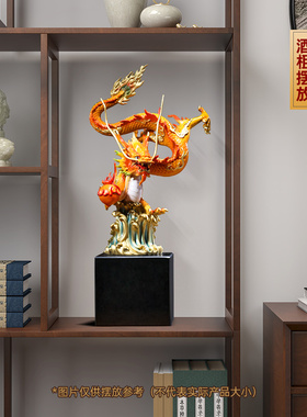 龙腾盛世铜龙摆件办公室高档装饰