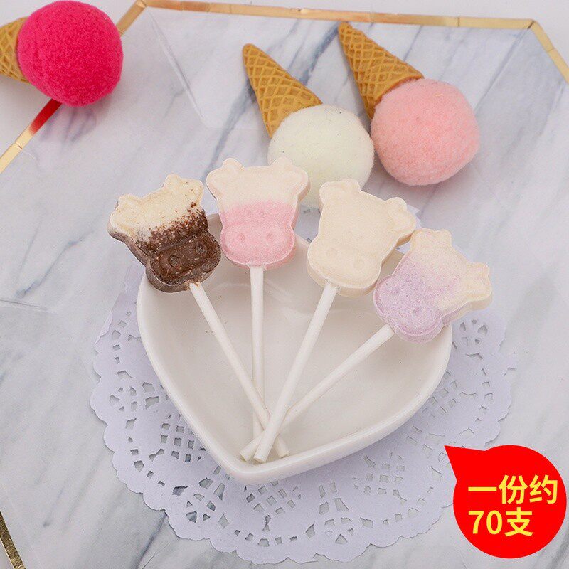 牛奶棒棒糖卡通牛头儿童奶棒棒糖 柯响糖果
