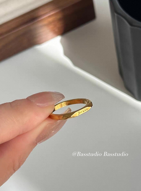 Basstudio 法语我爱你金色钛钢小众轻奢精致高级ins潮流女关节戒