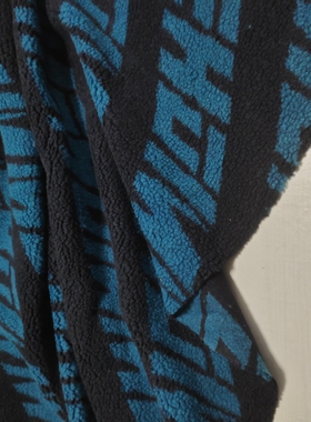 冬季孔雀蓝仿羊羔毛布料加厚保暖微弹外套夹克卫衣马甲面料服装布