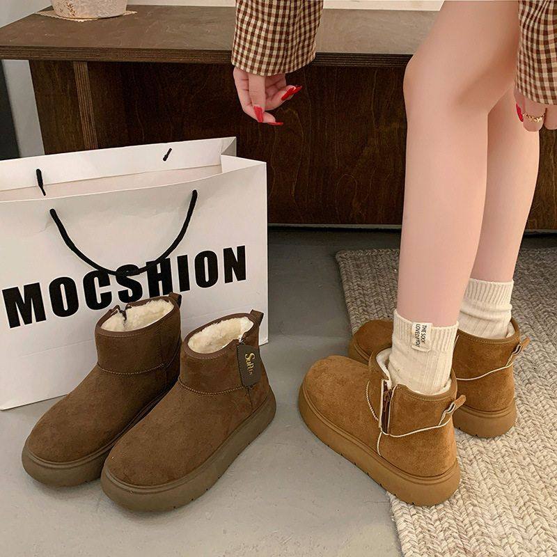 加绒高帮雪地靴女2025冬季新款学生ins韩版保暖休闲厚底棉鞋百搭,淘宝优惠券,粉丝福利购,淘宝优惠卷