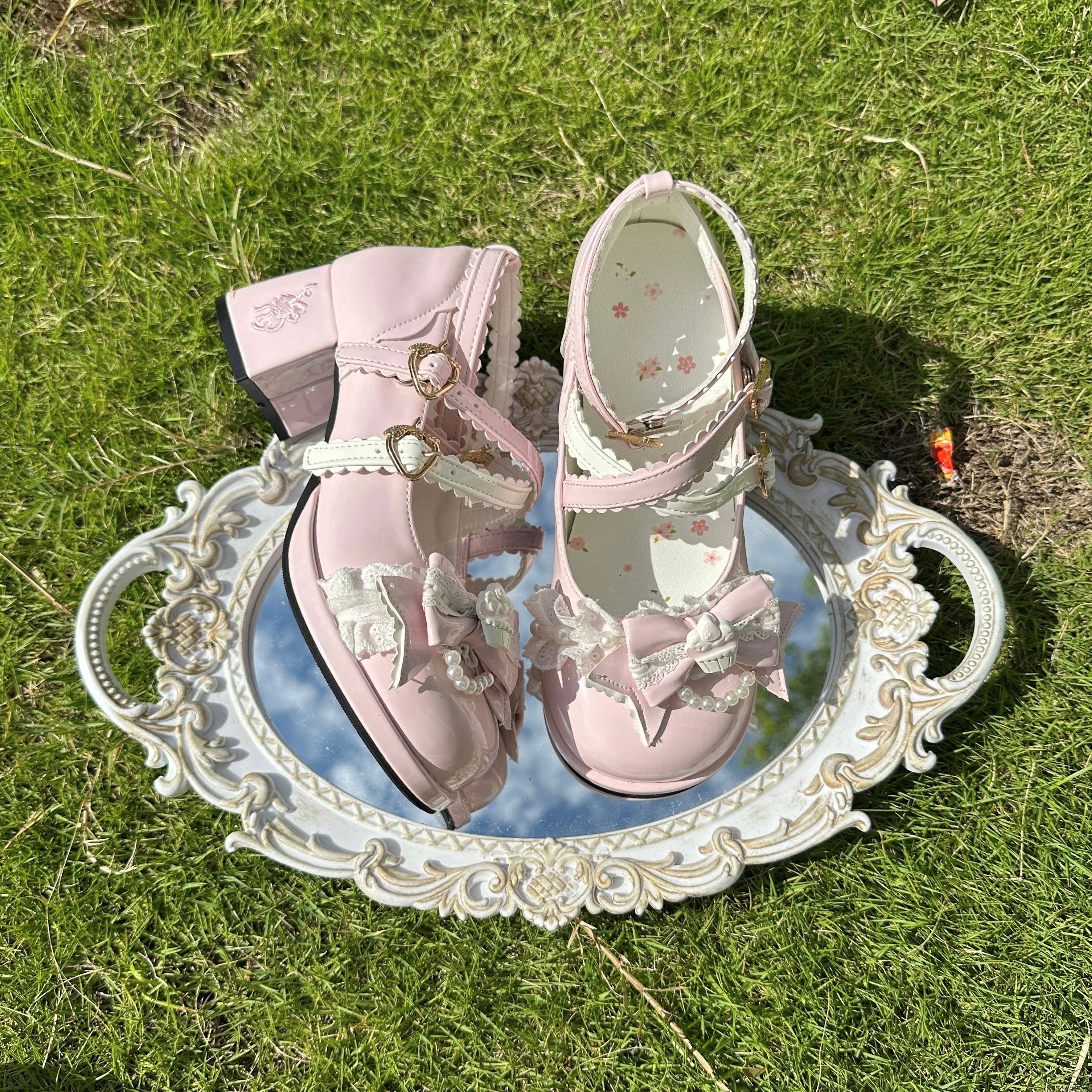 心动小兔原创小蛋糕lo鞋】防水台粗跟刺绣呲甜可爱少女lolita鞋,淘宝优惠券,粉丝福利购,淘宝优惠卷