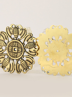 铜福字五蝙蝠挂件铜圆牌大门口对门黄铜龙年福字