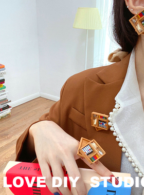 设计师木质小众设计艺术趣味戒指