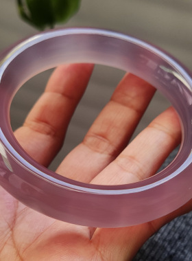 玛瑙印象 纯天然帝王紫玛瑙手镯 古典原条 葡萄紫紫红 水头十足59