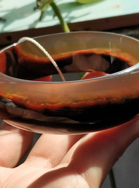 巴西立体花纹古典耐看风玛瑙手镯