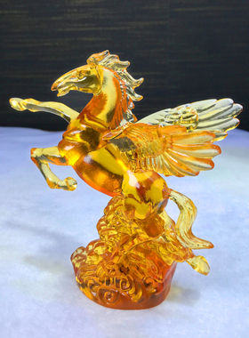 琉璃马摆件工艺品马到成功飞天马飞马高档家居装饰品客厅办公室礼